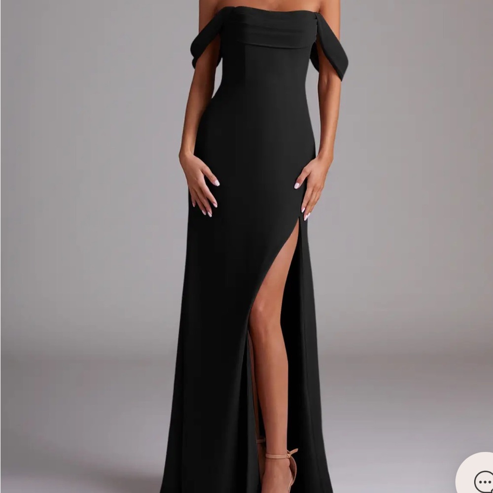 Azazie Black Off-Shoulder Bridesmaid Dress
